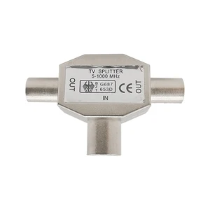 Двухсторонний ТВ-антенна Коаксиальный сплиттер коаксиальный металлический сигнал T-адаптер комбайнер 2 штекер на 1 гнездо адаптер для ТВT коаксиальные адаптеры