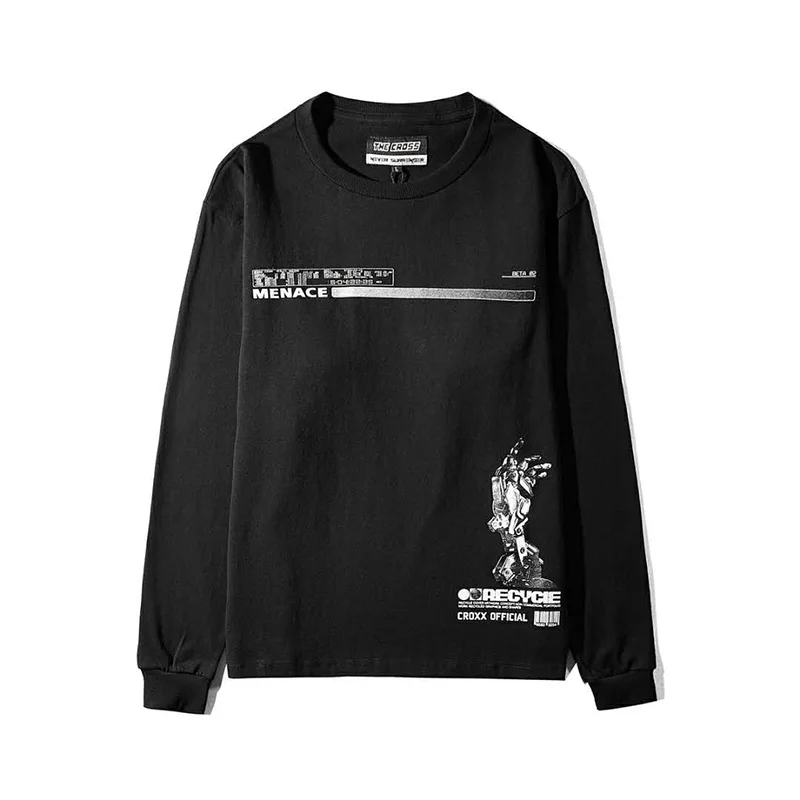 CROXX Techwear мужской графический пуловер 'Span and Div' Толстовка с длинным рукавом в