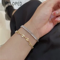 scalloped fashion luxury micro setting crystal adjustable bracelet delicate simple ladies engagement wedding jewelry bracelet