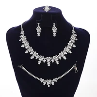 jewelry set hadiyana classic ladies wedding necklace bracelet ring earring high quality zirconia bn7988 parrure de bijoux