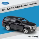 Модель автомобиля Welly 1:36 2017 Cadillac Escalade из сплава, Натяжной автомобиль, коллекционные подарки, игрушка для транспортировки без пульта дистанционного управления