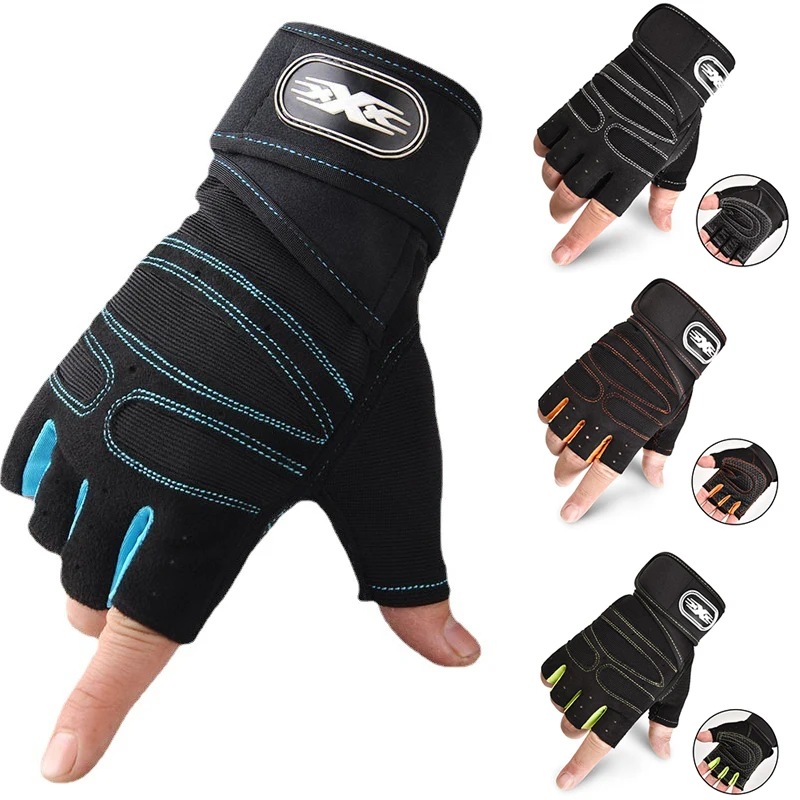 

M/L/XL Gym Gloves Professional Fitness Gloves Non-Slip Yoga Exercise Half Finger Men Women Power MTB Cycling Glove Gym Supplies