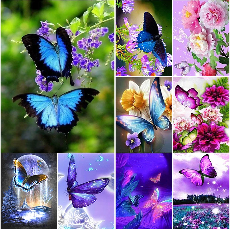 

Colorful DIY Butterfly 5D Diamond Painting Full Square Drill Set Embroidery Cross Stitch Kit Wall Handmade Artwork For Hotel