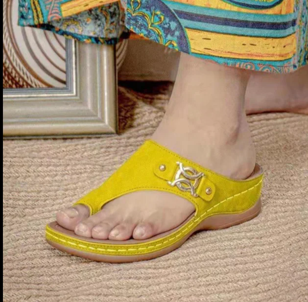 

Sandals Woman Shoes Metal Buckle Decorative Flip Flops Simple Slip Soft Bottom Sandals Women Summer Shoes Flip-flops women