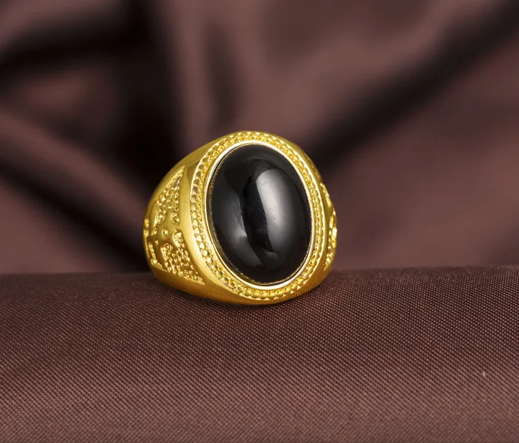 Не выцветает 24K золото заполненный натуральный обсидиан драгоценный камень
