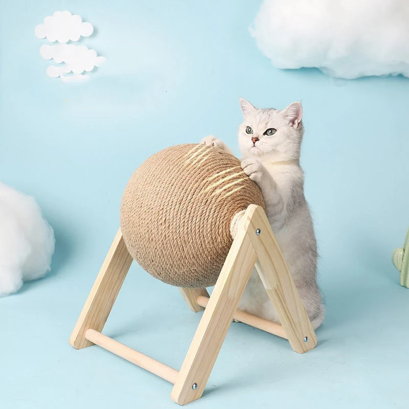 

Wood Cat Scratcher Toy Scratching Post Cat Furnature Sisal Rope Scraper Ball Scratch Board Cardboard Pad Claw Sharpener for Cats