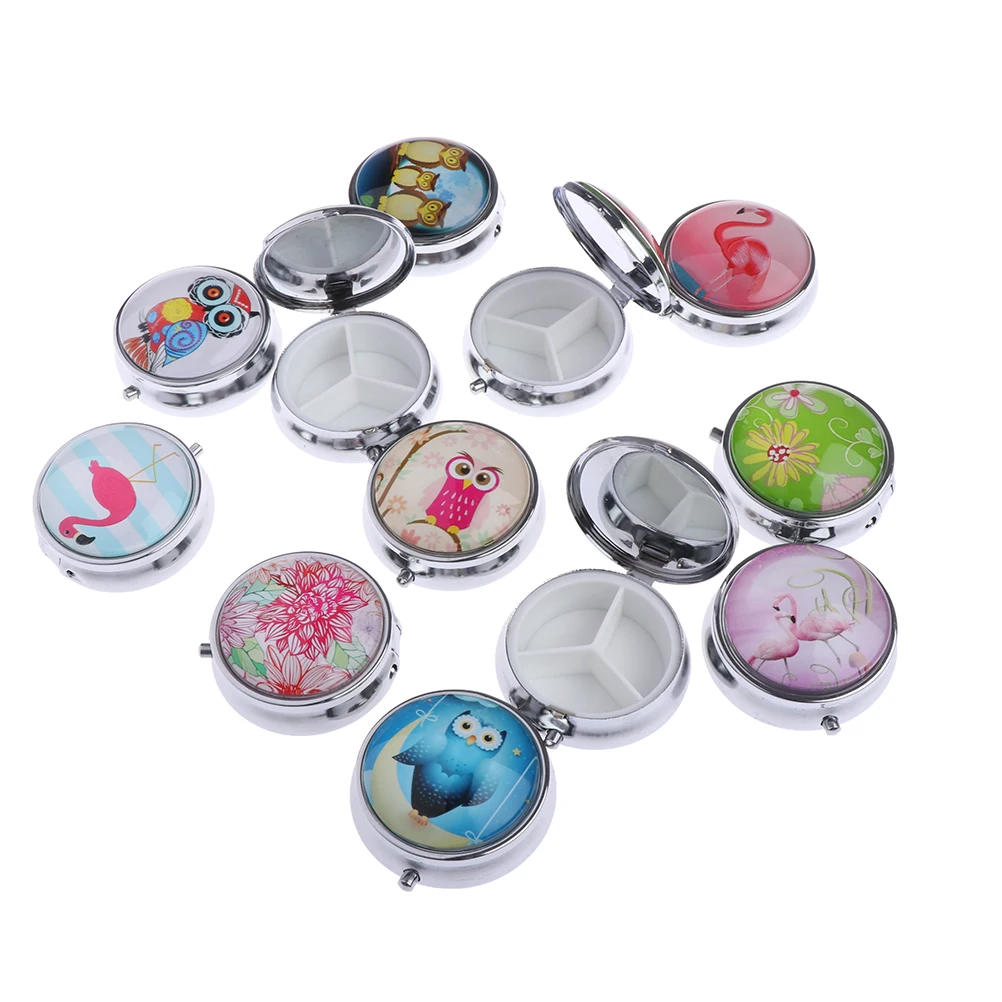 

Portable Pill Box Makeup Storage Container Medicine Organizer Pastillero Pildoras Estuche Folding Pill Case Metal Pill Cutter