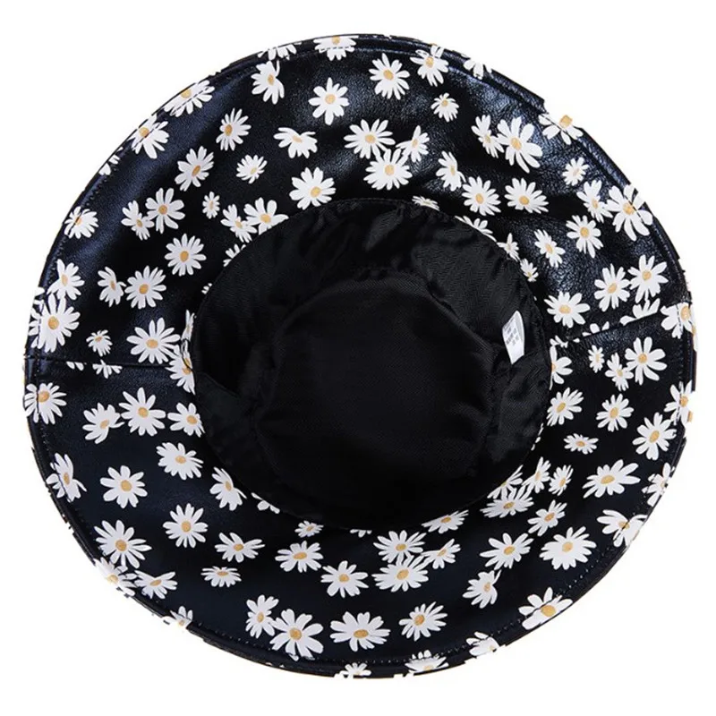 

Elegant ladies black cap natural genuine leather hat bucket hats for women Chapeau en cuir women's autumn sheepskin leather caps