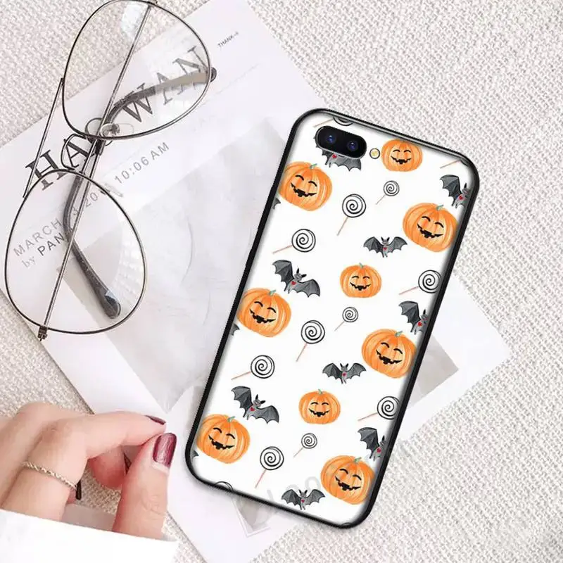 

Cute little ghost with halloween pumpkin Phone Case For OPPO R9 R11 R15 R17 RENO Realme S PLUS Normal 2z 3 5 C2 pro