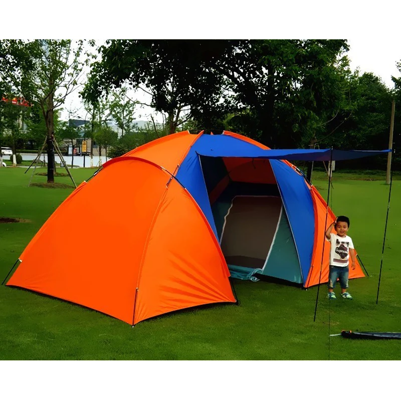 

5-8 Person Large Camping Tent Double Layer Waterproof Two Bedrooms Travel Tent for Family Party Travel Fishing 420x220x175CM