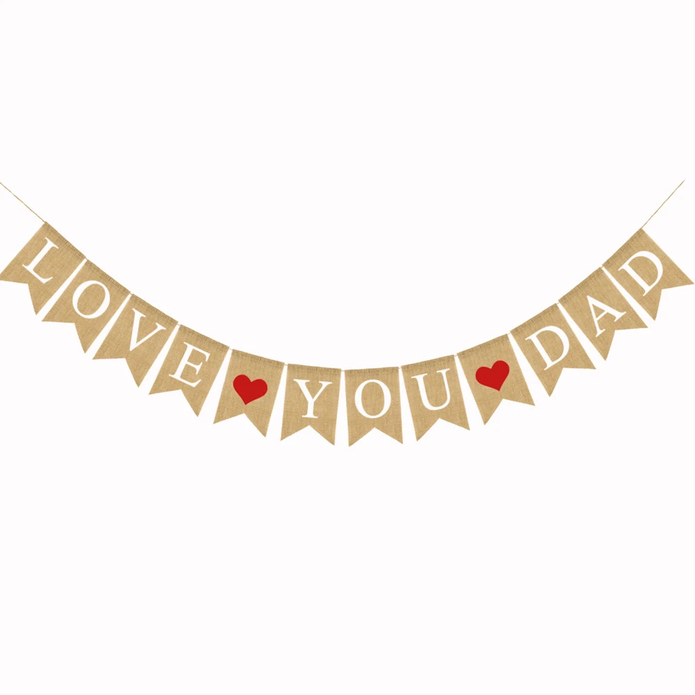 

Party Flag Outdoor Wedding Welcome Decor Father's Day Flax 13*18CM Home Door Decoration Anniversary Banners