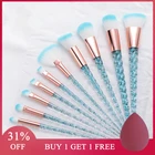 Набор кистей для макияжа с единорогом, для основы, пудры, румян, теней для век, женская красота, блестящие кисти для макияжа