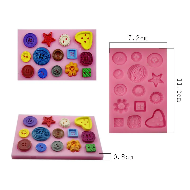 3D Button Fondant Cake Decor Silicone Mold DIY Soap Clay Biscuit Molds For Chocolate Ice Candy Cookie Mould Baking Tool | Дом и сад
