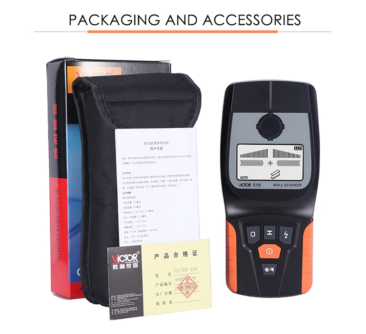 

518 RuoShui Stud Finder Wood Detector Water Pipe Detector Wall Scanner
