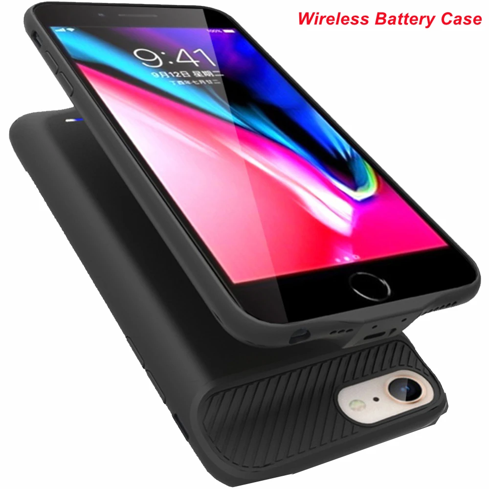 

5000 Mah For iPhone 6 Plus 6s 7 8 Plus Charger Case Wireless charging Smart Power Bank For iPhone 7 8 plus Battery Case 5.5