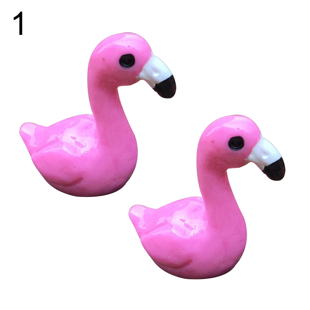 2 шт. Мини Сад Фламинго животное суккулент безделушка мох микро пейзаж домашний