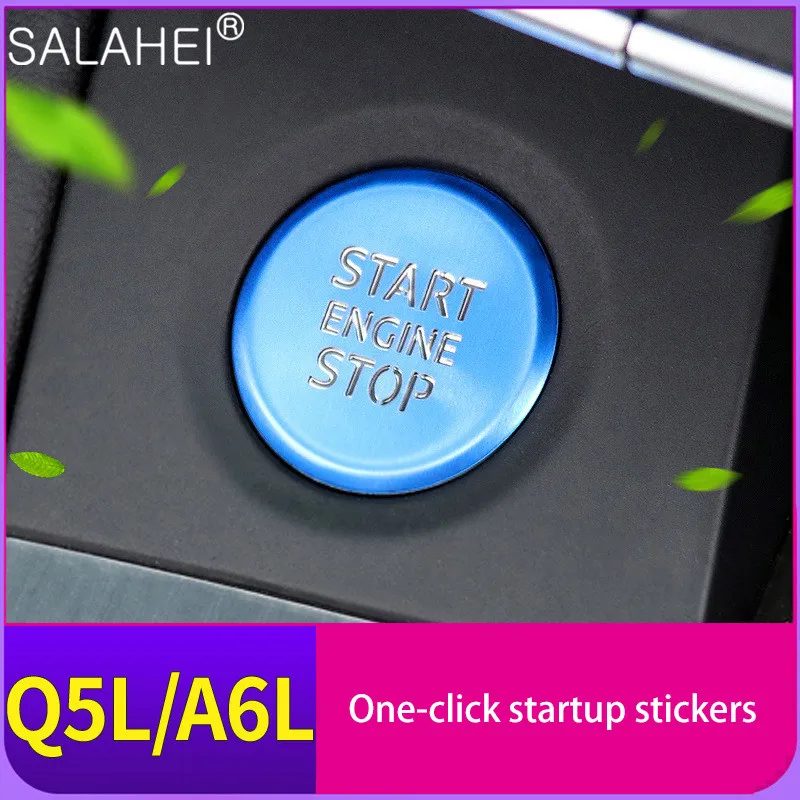 

Funny Car Styling Central Control One-Click Start Switch Sticker Trim For Audi A6L 19 New Q5L Button Cover Interior Accessories