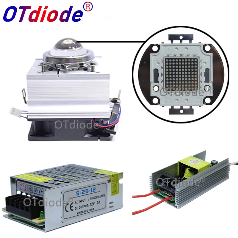 100 Вт светодиодный COB УФ 395 400nm 365 370nm светильник + AC 85 265V Драйвер радиатор 60/120