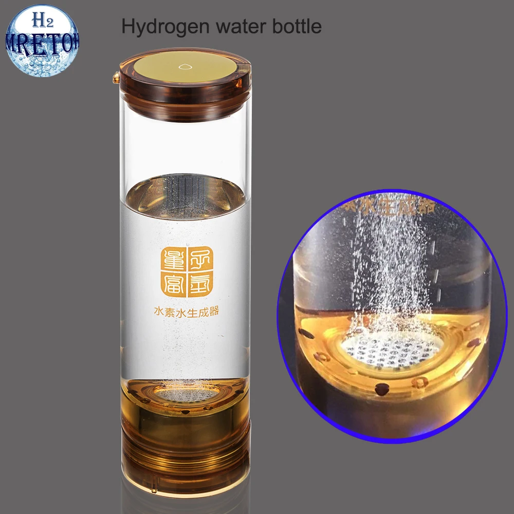 

Anti-Aging Alkaline ORP H2 Drinking Cup Japanese Craft PEM Electrolysis Ionizer Hydrogen Rich Water Generator Glass Bottle 600ML