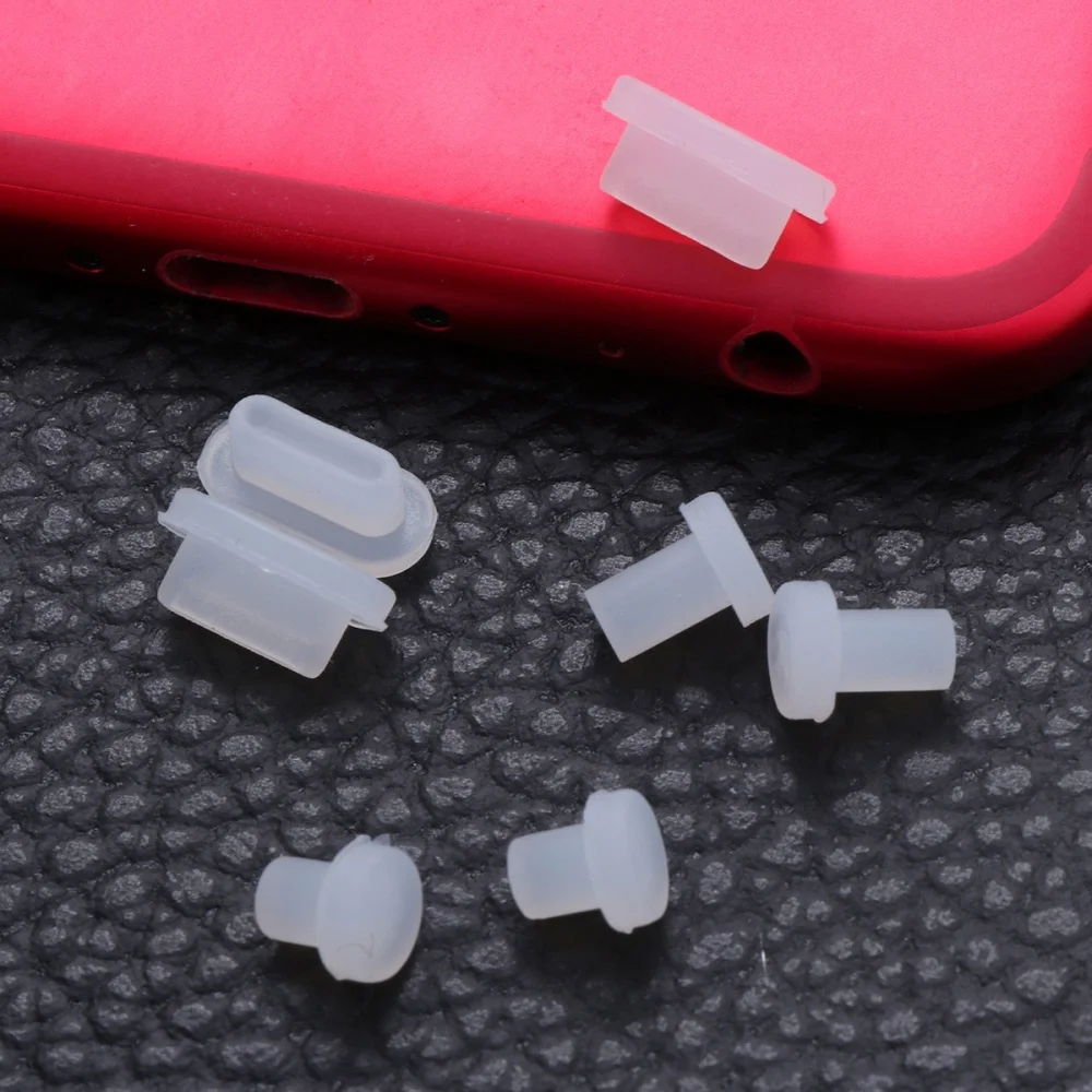 

10 Pairs 3.5mm Earphone Jack Anti Dust Plugs And Type-C Port Plugs for Phones Laptop PC (Transparent)