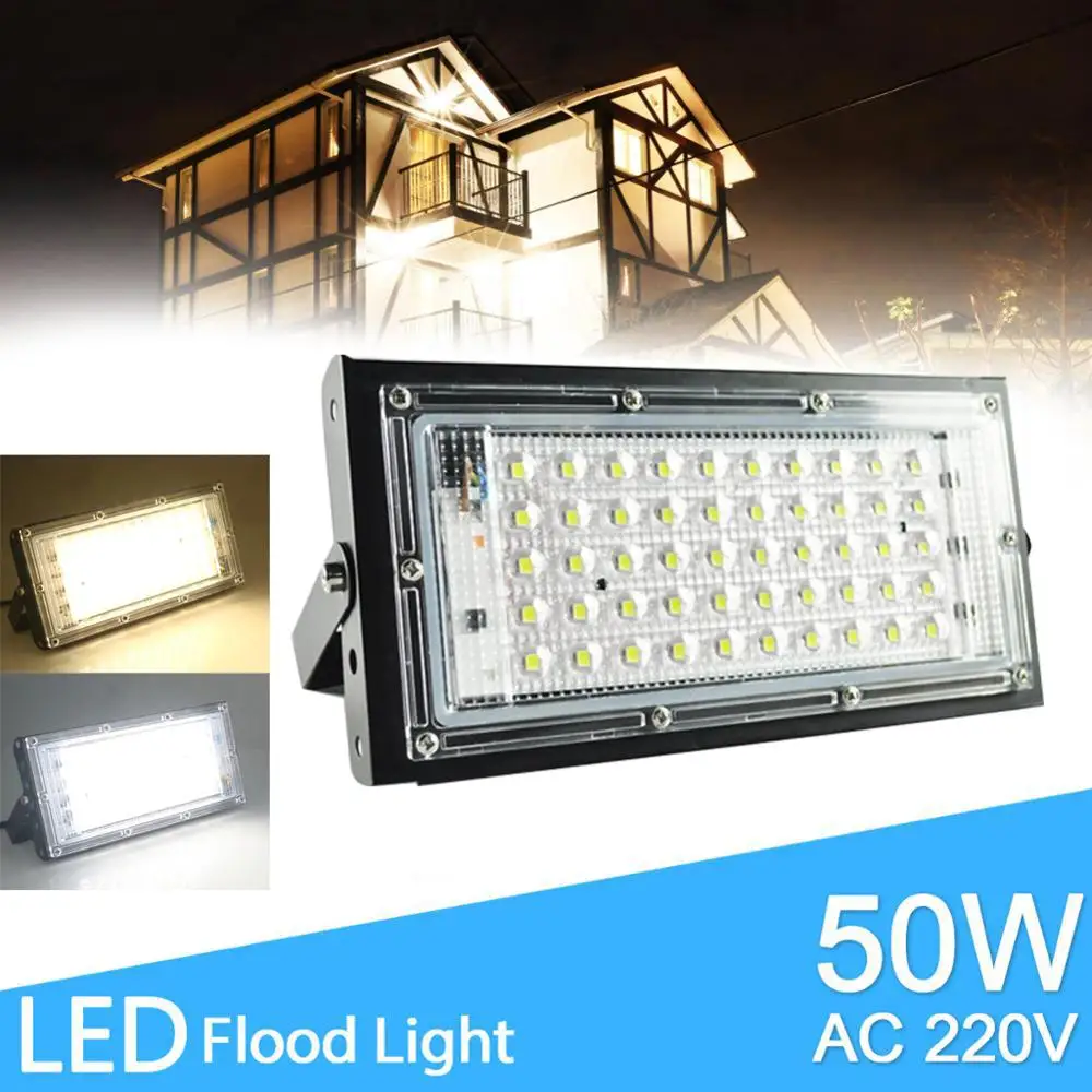 

50 LEDs 50W Flood Light 4800 Lumens Bright Outdoor Light IP65 Waterproof Suitable for Garden Yard Outdoor Lighting 3000K