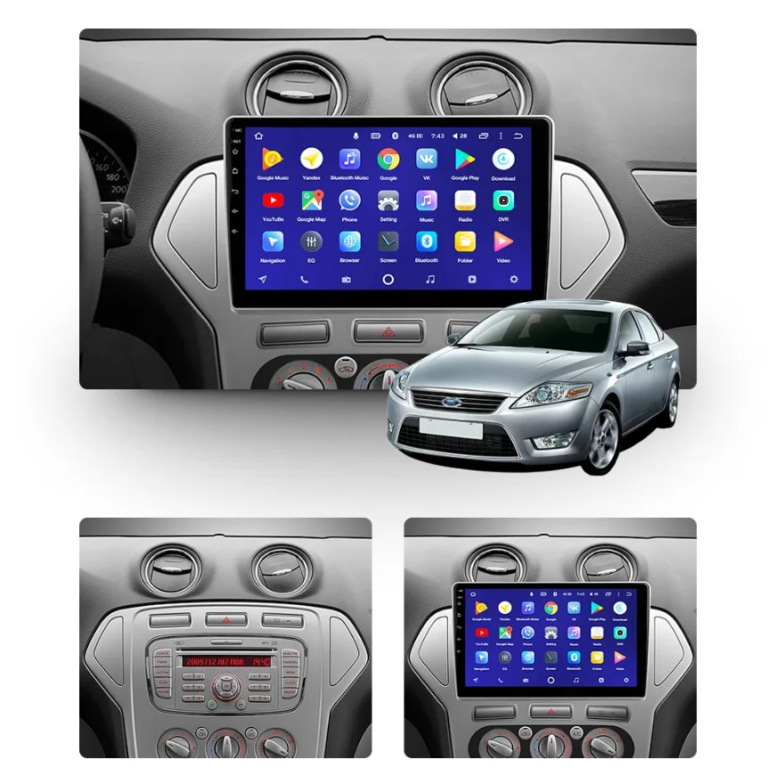 Автомагнитола на Android 10 0 с GPS навигацией для Ford mondeo MK4 2007 2010 DSP автомобильная