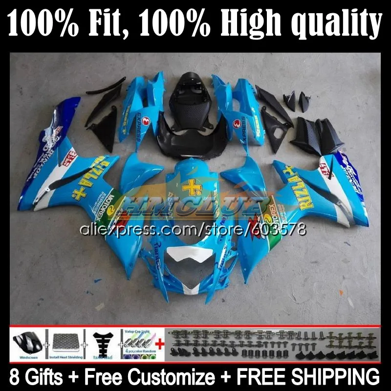

GSXR600 для SUZUKI GSXR 600 750 K11 11 12 13 14 15 16 17 7CL.24 GSXR750 2011 2012 2013 2014 2015 2016 2017 Обтекатели RIZLA Cyan