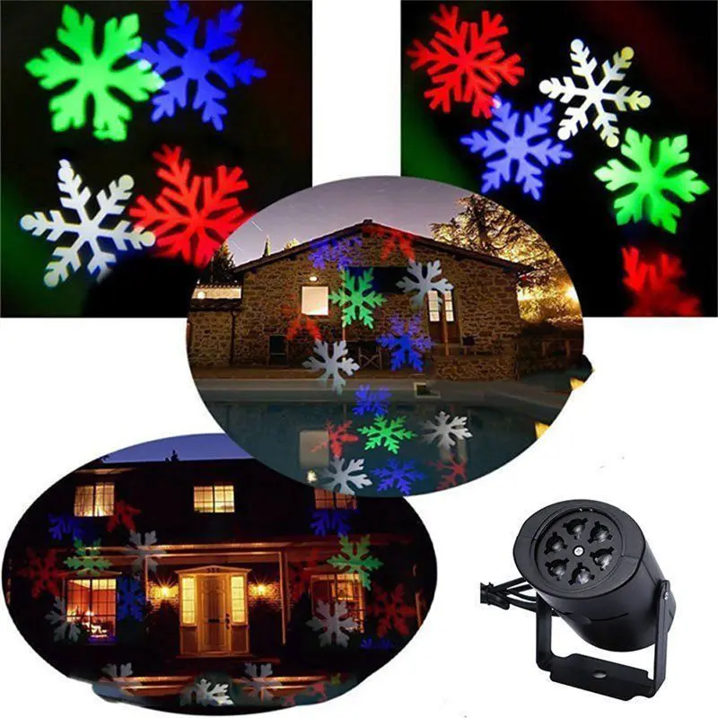 Christmas Snow Laser Projector Outdoor LED Fairy Light Projection 12 Film Cards Holidays Wedding Christmas Decoration For Home