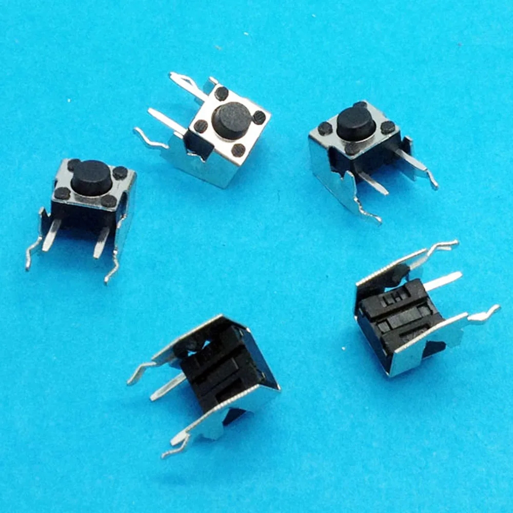 100 шт./лот DIP 6X6X5 (h) мм Тактильные Такт Кнопка Микро переключатель мгновенный|switch