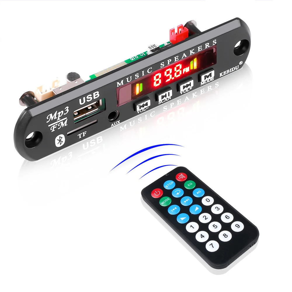 Bluetooth аудио модуль MP3-плеер 12 в автомобильный радиоприемник V5.0 Громкая связь