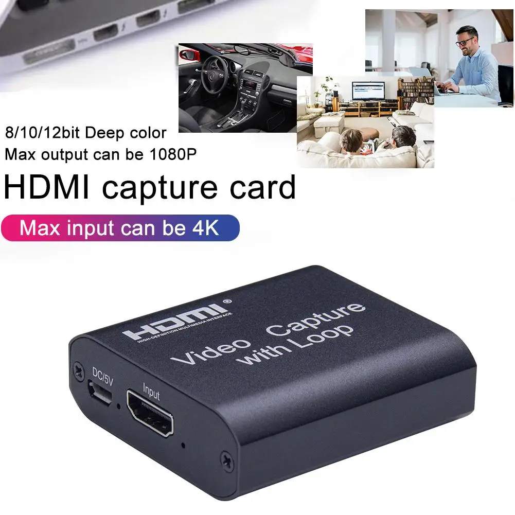 4k Audio Video Capture Card with Loop Out HDMI-compatible USB 2.0 for Phone PS4 Game Live Streaming Record | Электроника