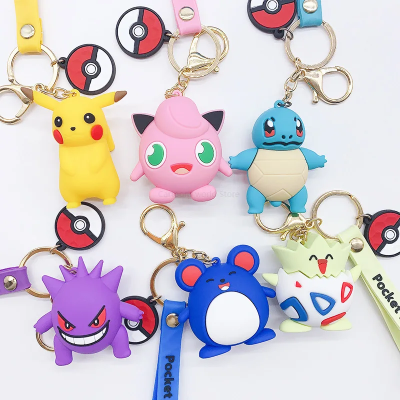 

TAKARA TOMY Creative Cartoon Pokemon Keychain Personality Cute Pikachu Doll Key Chain Bag Pendant Gift