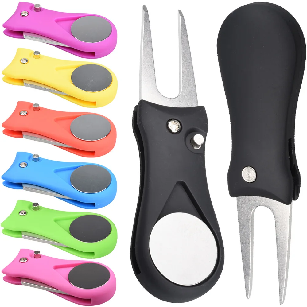 Divot Tool Repair Switchblade Tool Pitch Groove Cleaner Golf Pitchfork Golf Accessories Putting Green Fork Dropship