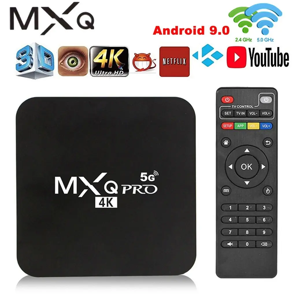 

Pro 4K 2.4G/5GHZ Wifi Android 9.0 Quad Core Smart TV Box Media Player 1G+8G Google Play Youtub Media Player Set Top Box#