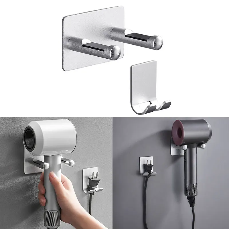 Фен держатель для хранения Ванная комната настенный вилки крюк Алюминий клей