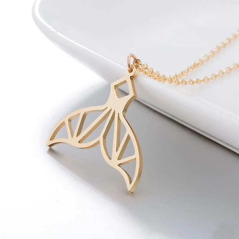 Милое ожерелье в виде животного Оригами из нержавеющей стали полые Простые