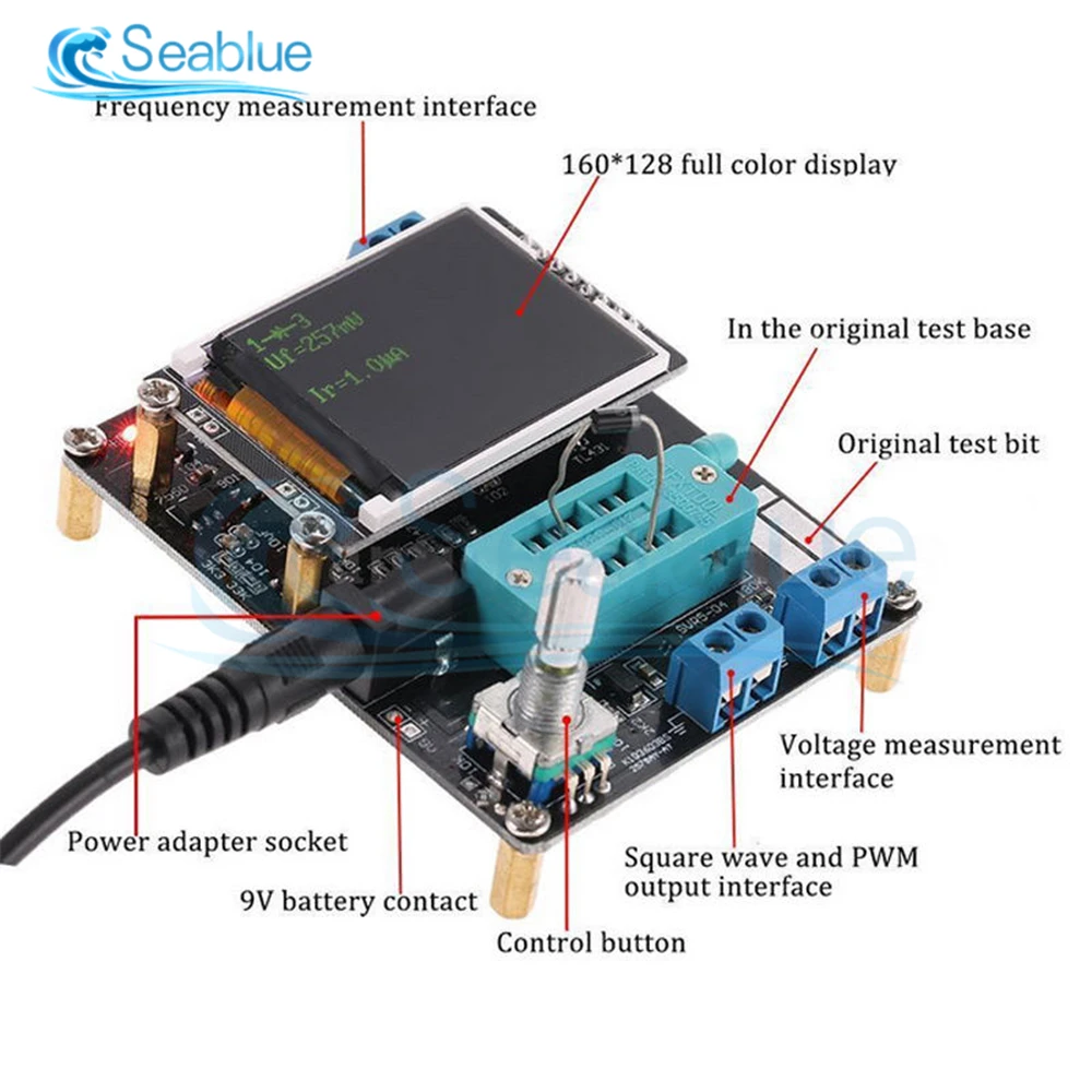 

GM328A GM328B Transistor Tester Diode Capacitance ESR Voltage Frequency Meter PWM Square Wave Signal Generator With Case