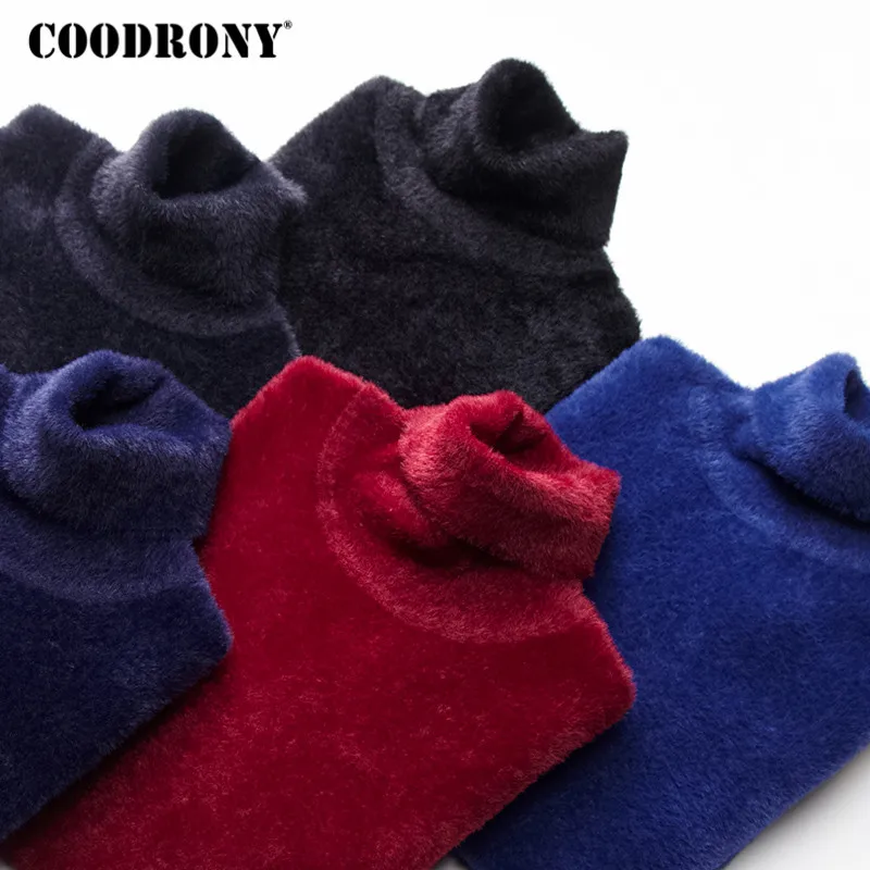 Бренд COODRONY трикотажная одежда из флиса водолазка мужская мода повседневная для