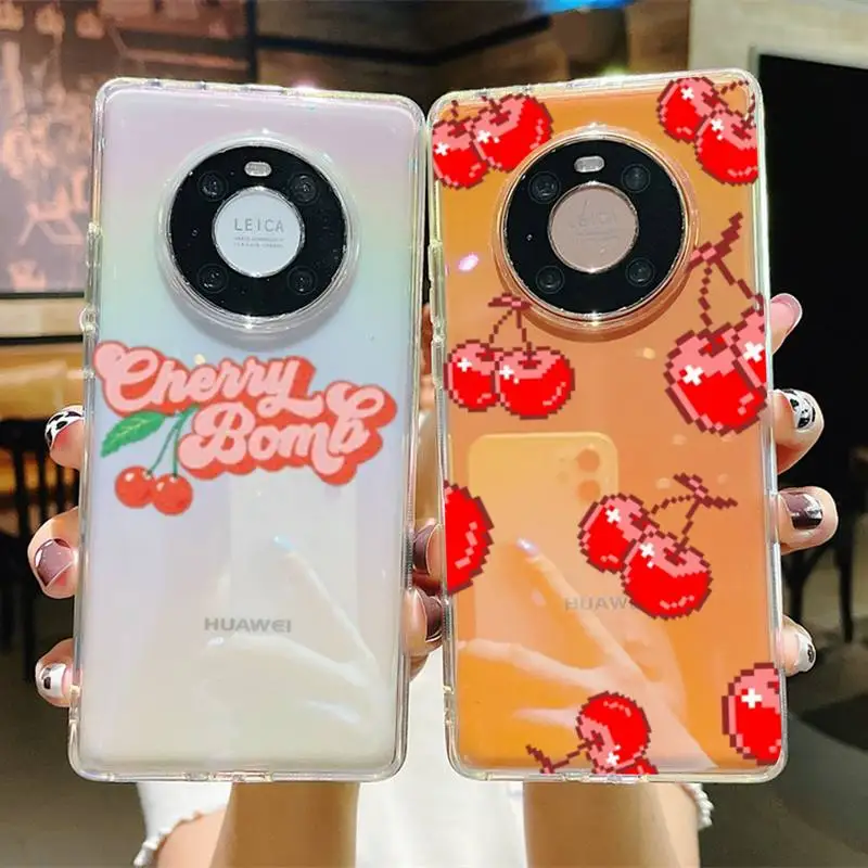 

Pink Cherries Cherry Phone Case For Huawei P20 30 pro lite Psmart 2019 Y5 6 7 Honor 8 10 i lite Mate 20lite