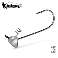 hunthouse soft fishing lure fishing hook lead jig head 3 5g 5g 6 5g jigging flat hook fishing tackle