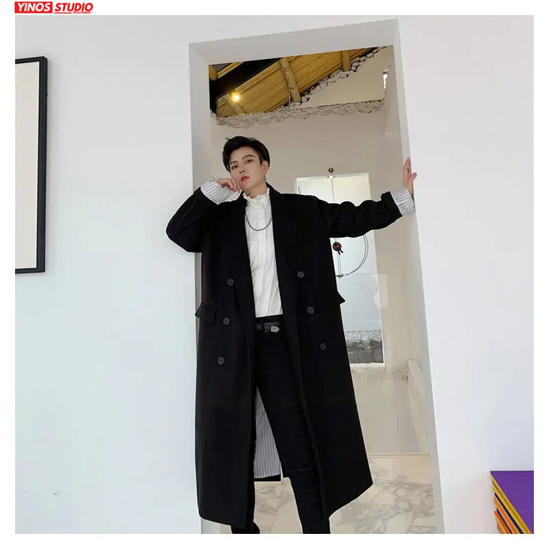 Прямая поставка 2019 Мужской сплошной размера плюс луч талии плащ дизайн нагрудные