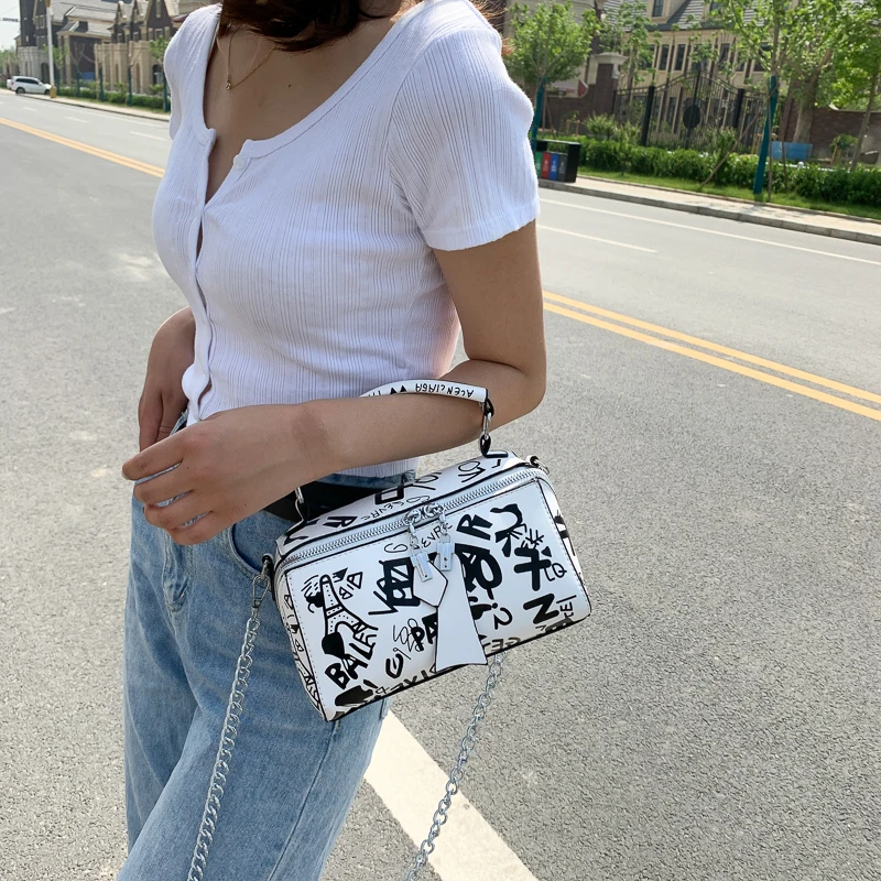 2022 Luxury Design Women Leather Handbags and Purse Fashion Crossbody Bags for Women Graffiti Handbags Shoulder Bags Women Bag