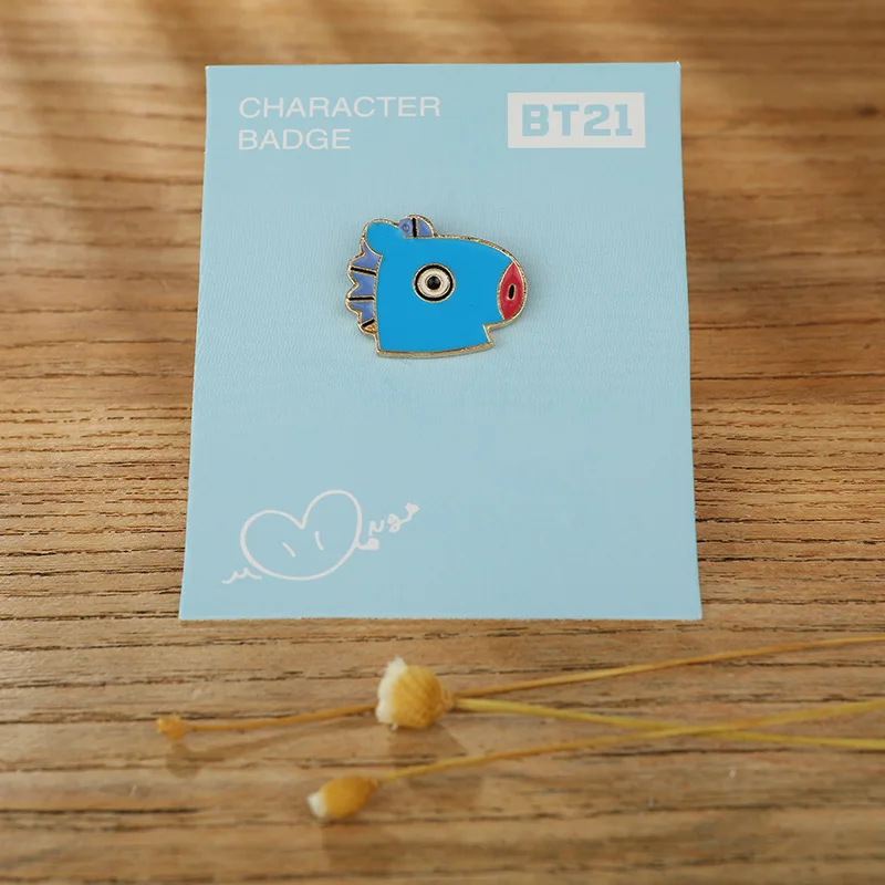 Bangtan мальчики Персонализированные Симпатичные брошка мультфильм булавка для женщин мужчин ювелирные изделия Bangtan вентиляторы аксессуары - Окраска металла: Посеребренный