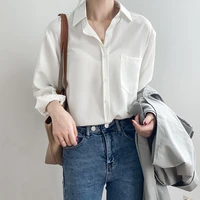 white shirt for women 2022 new spring office lady autumn casual long sleeve top korean style fashion female blouse clothing