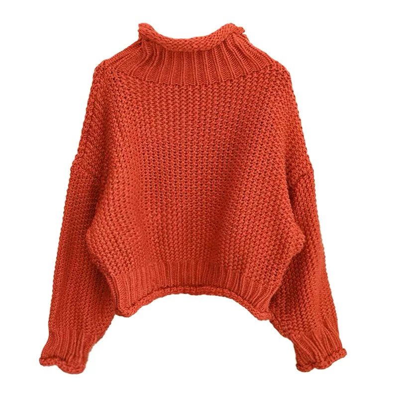 

Sweater women's autumn and winter new loose turtleneck pullover sweater long sweater women sweaters O-Neck Pullovers Cotton