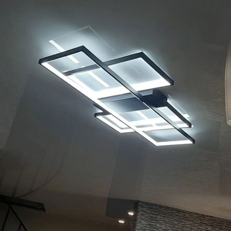 Современная светодиодная люстра черная металлическая Потолочная Светильники