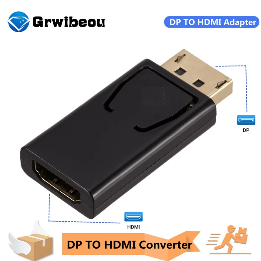 

1080P DisplayPort to HDMI Adapter Converter Display Port Male DP to HDMI Female HD TV Cable Adapter Video Audio For PC TV