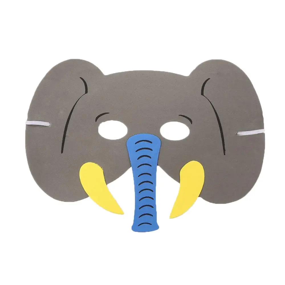 Elephant 12pcs Высокое качество, 12 шт./партия, новая мода, ручная работа, детская маска в форме животного для детской вечеринки, декоративная маска, разные цвета - Цвет: Elephant 12pcs