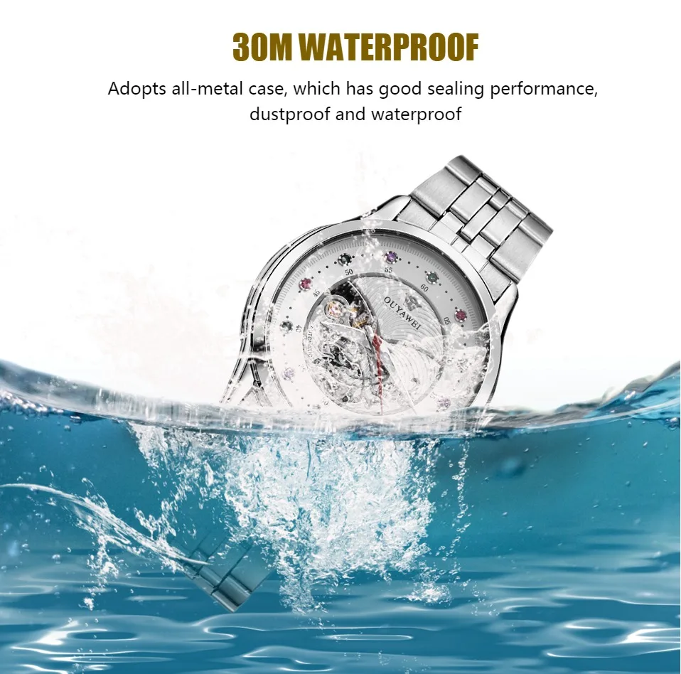 

Luxury Gold Automatic Mechanical Women Fashion Wristwatch Leather band Skeleton Dress Self Winding Lady Watches montre femme