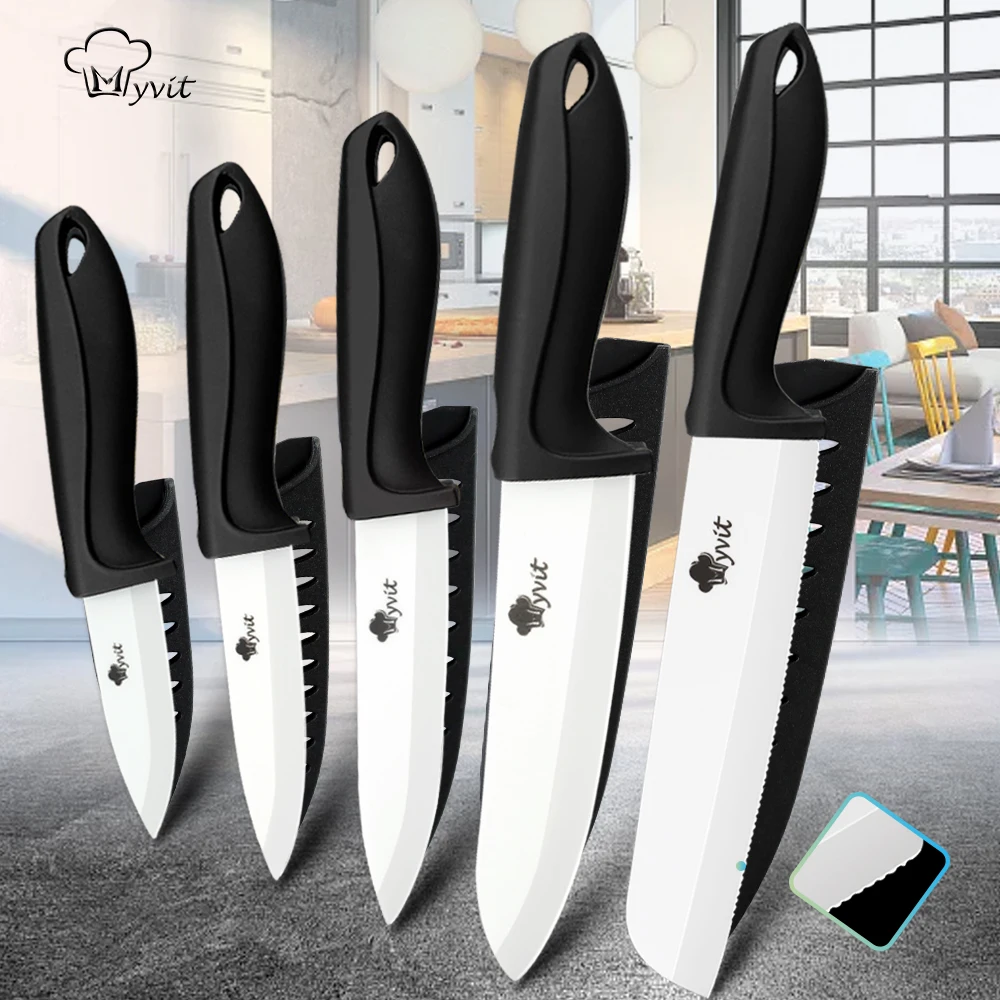 

Ceramic Knife 3 4 5 6inch Chef Utility Slicer Serrated Bread Knife Paring Kitchen Ceramic Knives Set Zirconia Blade Cooking Tool